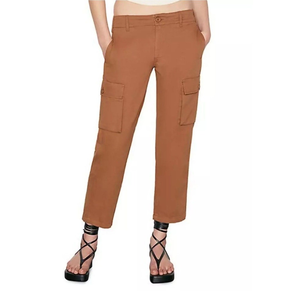 FRAME Cargo Pants Women 31 Washed Latte Straight Leg Utility RUSPT586